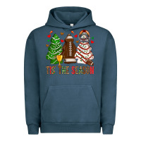 Pigment Midnight Navy tis' the season american football christmas cakes bbs Urban Hoodie - BundleAndBundleShop