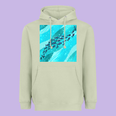 Fish And Sea Seamless Pattern Heavyweight Hoodie Designed By Bundleandbundleshop