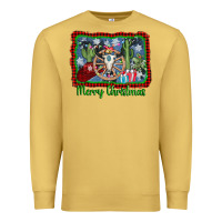 Antique Gold merry christmas western bull skull Premium Sweatshirt - AdoDesignShop