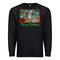 Black merry christmas western bull skull Premium Sweatshirt - AdoDesignShop