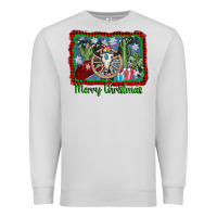 Dove Grey merry christmas western bull skull Premium Sweatshirt - AdoDesignShop
