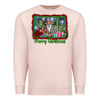 Pale Pink merry christmas western bull skull Premium Sweatshirt - AdoDesignShop