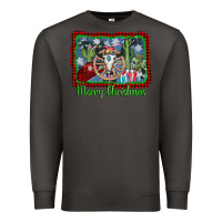Smoke merry christmas western bull skull Premium Sweatshirt - AdoDesignShop