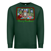Sports Green merry christmas western bull skull Premium Sweatshirt - AdoDesignShop