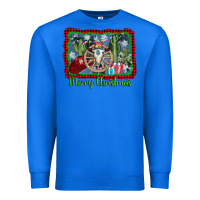 True Royal merry christmas western bull skull Premium Sweatshirt - AdoDesignShop