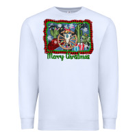White merry christmas western bull skull Premium Sweatshirt - AdoDesignShop