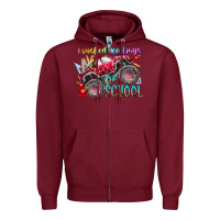Burgundy crushed 100 days of school Zipper Hoodie - RacoonDesign