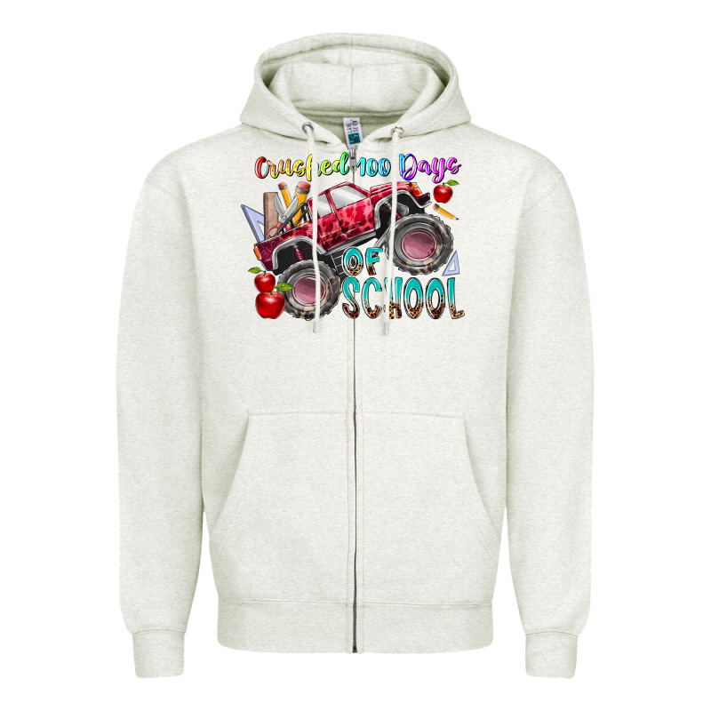 Crushed 100 Days Of School Zipper Hoodie by RacoonDesign | Teevron