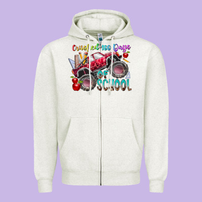 Crushed 100 Days Of School Zipper Hoodie Designed By Racoondesign