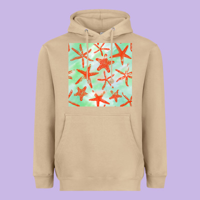 Starfish Seamless Pattern Heavyweight Hoodie Designed By Bundleandbundleshop