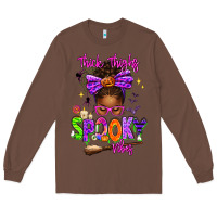 Chestnut Thick Thighs Spooky Vibes Long Sleeve Tee - texasbilliewilder