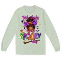 Matcha Thick Thighs Spooky Vibes Long Sleeve Tee - texasbilliewilder