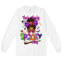 White Thick Thighs Spooky Vibes Long Sleeve Tee - texasbilliewilder