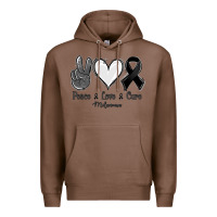 Chestnut Peace love cure Melanoma Cancer Premium Hoodie - NancyCooperArtShop