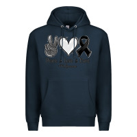 Navy Peace love cure Melanoma Cancer Premium Hoodie - NancyCooperArtShop
