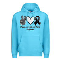 Peace Love Cure Melanoma Cancer Premium Hoodie | Teevron