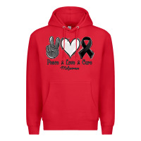 Red Peace love cure Melanoma Cancer Premium Hoodie - NancyCooperArtShop