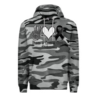 Slate Camo Peace love cure Melanoma Cancer Premium Hoodie - NancyCooperArtShop