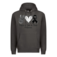 Smoke Peace love cure Melanoma Cancer Premium Hoodie - NancyCooperArtShop
