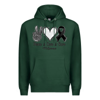 Sports Green Peace love cure Melanoma Cancer Premium Hoodie - NancyCooperArtShop