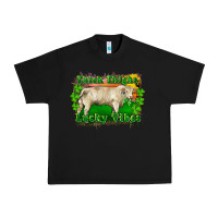 Black Thick Thighs Lucky Vibes Charolais Bull Urban Heavy Tee - RanaPortraitStore