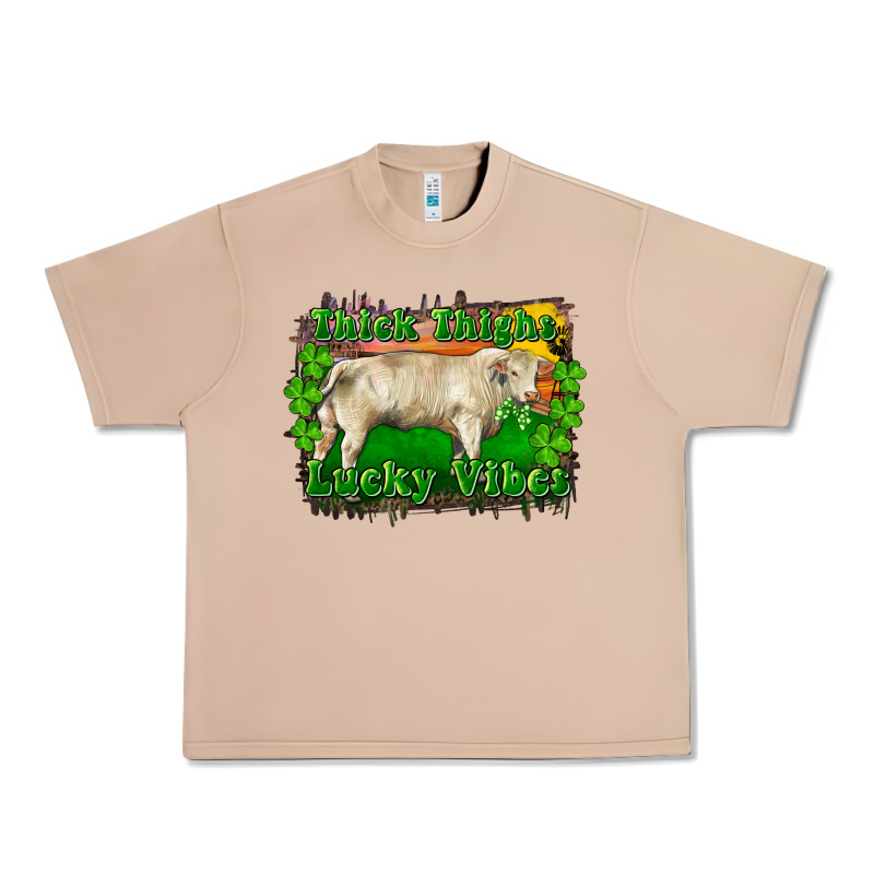 Thick Thighs Lucky Vibes Charolais Bull Urban Heavy Tee by RanaPortraitStore | Teevron