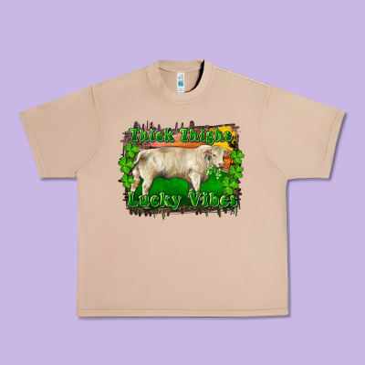 Thick Thighs Lucky Vibes Charolais Bull Urban Heavy Tee Designed By Ranaportraitstore