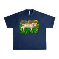 Navy Thick Thighs Lucky Vibes Charolais Bull Urban Heavy Tee - RanaPortraitStore