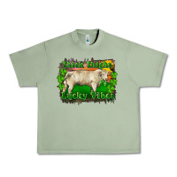 Oil Green Thick Thighs Lucky Vibes Charolais Bull Urban Heavy Tee - RanaPortraitStore