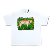 White Thick Thighs Lucky Vibes Charolais Bull Urban Heavy Tee - RanaPortraitStore