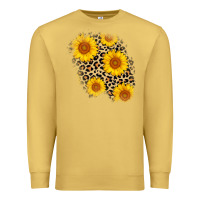 Antique Gold leopard sunflower patch Premium Sweatshirt - AdoDesignShop
