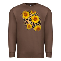 Chestnut leopard sunflower patch Premium Sweatshirt - AdoDesignShop