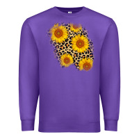 Purple leopard sunflower patch Premium Sweatshirt - AdoDesignShop