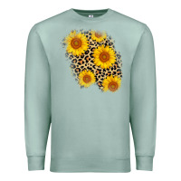 Seafoam leopard sunflower patch Premium Sweatshirt - AdoDesignShop