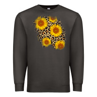 Leopard Sunflower Patch Premium Sweatshirt | Teevron