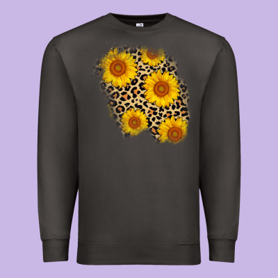 Leopard Sunflower Patch Premium Sweatshirt Designed By Adodesignshop