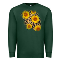 Sports Green leopard sunflower patch Premium Sweatshirt - AdoDesignShop