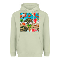 Matcha tortoise watermelon beach seamless pattern Heavyweight Hoodie - BundleAndBundleShop