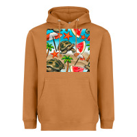 Meerkat tortoise watermelon beach seamless pattern Heavyweight Hoodie - BundleAndBundleShop