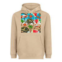 Mushroom tortoise watermelon beach seamless pattern Heavyweight Hoodie - BundleAndBundleShop