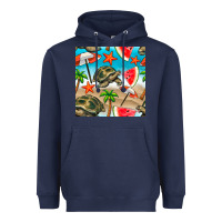 Navy tortoise watermelon beach seamless pattern Heavyweight Hoodie - BundleAndBundleShop