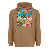 Toasted Coconut tortoise watermelon beach seamless pattern Heavyweight Hoodie - BundleAndBundleShop