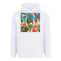 White tortoise watermelon beach seamless pattern Heavyweight Hoodie - BundleAndBundleShop