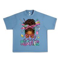 Pebble Blue nail hustler afro messy bun Urban Heavy Tee - texasbilliewilder