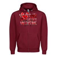 Burgundy daddy is valentine Zipper Hoodie - RacoonDesign