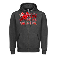 Charcoal Heather daddy is valentine Zipper Hoodie - RacoonDesign