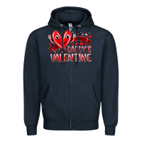 Navy daddy is valentine Zipper Hoodie - RacoonDesign