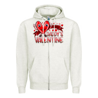 Oatmeal Heather daddy is valentine Zipper Hoodie - RacoonDesign