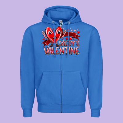 Daddy Is Valentine Zipper Hoodie Designed By Racoondesign
