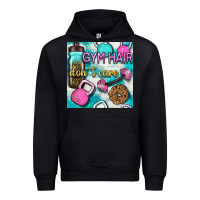 Black gym hair don't care clasp and water bottle with glitter seamless patte Urban Hoodie - BundleAndBundleShop